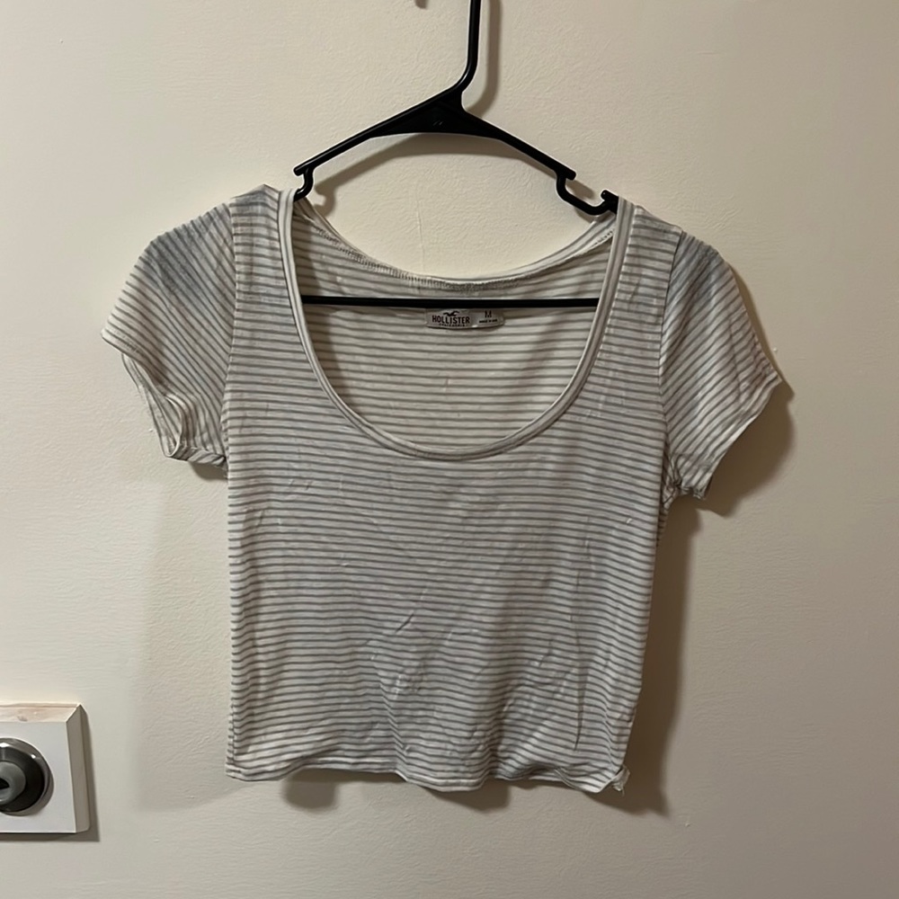 Hollister medium striped crop top